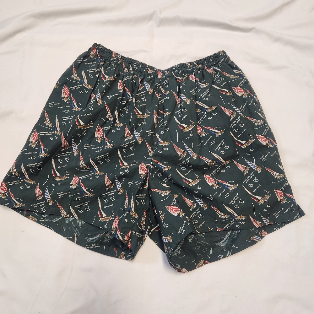 Polo Sport by Ralph Lauren Green Sailboat Print Swim Trunks Medium